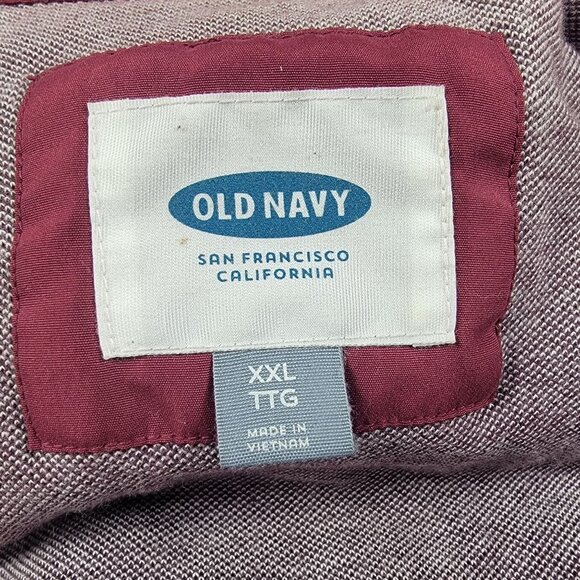 Old Navy Mens 2XL Ron Burgundy Nylon Harrington Jacket Outdoors Long Sleeve - Picture 4 of 10